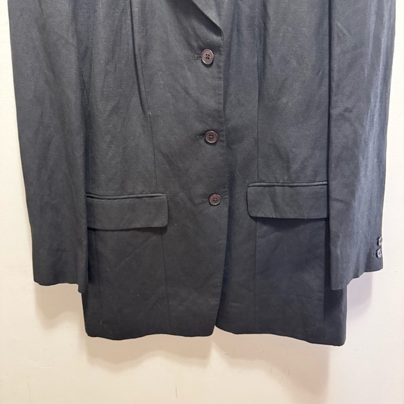 Eddie Bauer AKA Black Linen Blend Blazer Jacket Size 6 - Picture 3 of 12